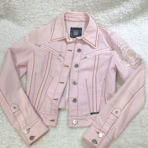 Cappopera denim jacket with embroidered flower